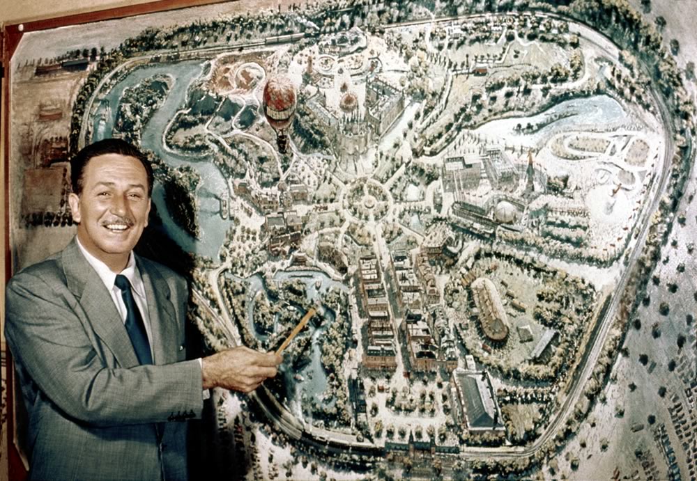 Walt Disney with Peter Ellenshaw Disneyland
