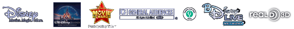 Disney | Walt Disney Studios Home Entertainment | Rated G | Disney BDLive Network | Disney Movie Rewards Participating Title